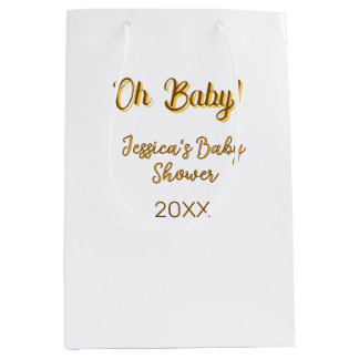 oh baby geslachtsneutrale babyshower oranje goudkl medium cadeauzakje