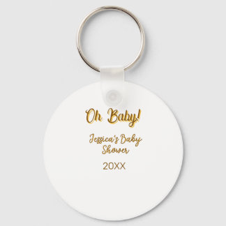 oh baby geslachtsneutrale babyshower oranje goudkl sleutelhanger