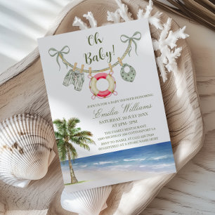 Oh Baby Girl Beach Baby Shower Uitnodiging