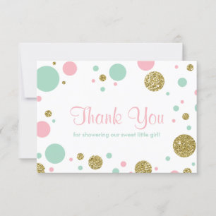 Oh Baby Girl, bedankt Card, Faux Glitter