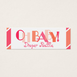 Oh Baby Girl Koraal Moderne Luier Raffle Mini Visitekaartjes