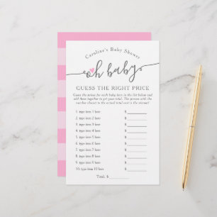 Oh Baby Girl Raad Pink Baby shower Game
