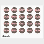 Oh Baby Girl Sticker Baby shower moderne | Rose (Feuille)