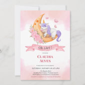 Oh Baby Girl Unicorn Douche Invitation (Devant)