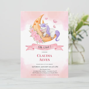 Oh Baby Girl Unicorn Douche Invitation