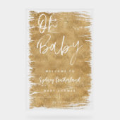 Oh Baby Gold Brush Stroke Script Baby shower (Recto)