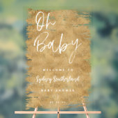 Oh Baby Gold Brush Stroke Script Baby shower (Neutre)
