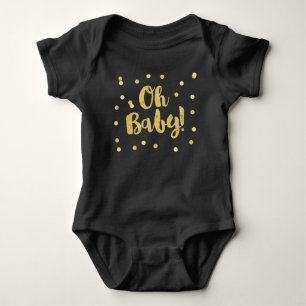 Oh Baby Gold Faux Glitter Confetti Stippen Romper