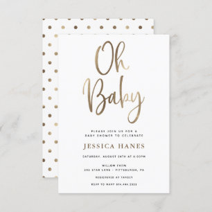 Oh Baby Gold Foil Baby shower Invitation