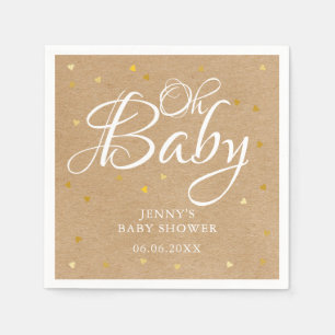 Oh Baby Gold Hearts Confetti Baby shower/Sprinkle Servet