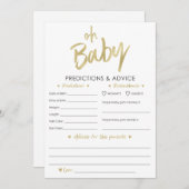 Oh Baby Gold Prédictions et carte de conseil (Devant / Derrière)