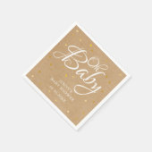 Oh Baby Gouden Harten Confetti Baby Shower/Feestje Servet (Hoek)