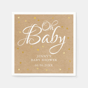 Oh Baby Gouden Hartjes Confetti Baby Shower/Feestj Servet