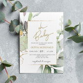 Oh Baby Green Frame Or Eucalyptus Invitation
