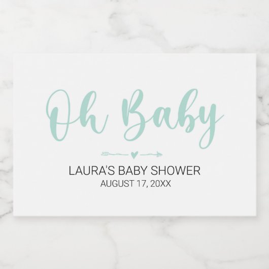 Oh Baby Green Mini Mousserende Wijnflesje Etiket (Enkel label)