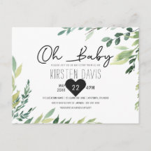 Oh Baby Greenery Baby shower Gender Neutral