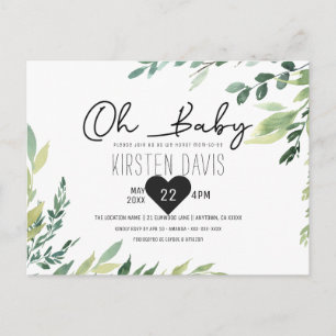 Oh Baby Greenery Baby shower Gender Neutral Briefkaart