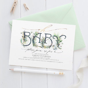 Oh Baby Greenery Baby shower Gender Neutral Kaart