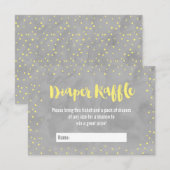 Oh Baby Grijs en Geel Baby shower Luier Raffle Informatiekaartje (Voorkant / Achterkant)