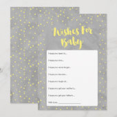 Oh Baby Gris et Baby shower Jaune carte de souhait (Devant / Derrière)