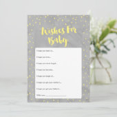 Oh Baby Gris et Baby shower Jaune carte de souhait (Debout devant)