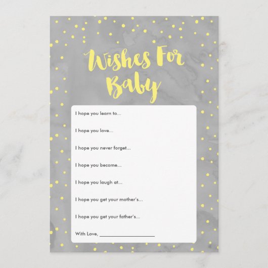 Oh Baby Gris et Baby shower Jaune carte de souhait (Devant)