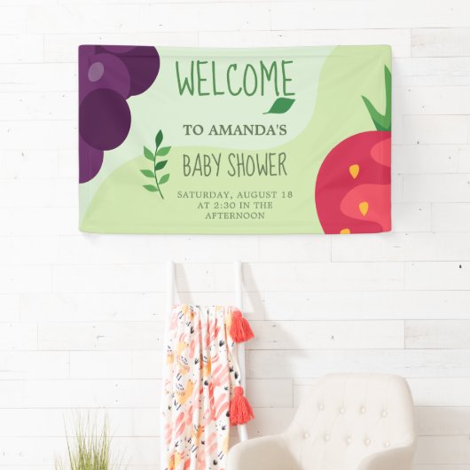 Oh Baby Groen Vruchtensap Baby shower Spandoek (Insitu)