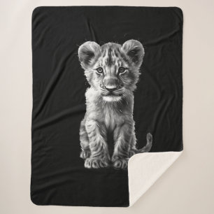 Oh Baby Grote Kat Kleintje Grijs Sherpa Deken