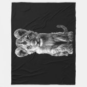 Oh Baby Grote Kattenwelp Grijs Fleece Deken (Voorkant)