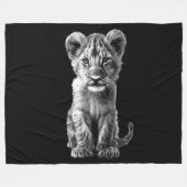 Oh Baby Grote Kattenwelp Grijs Fleece Deken (Voorkant (Horizontaal))