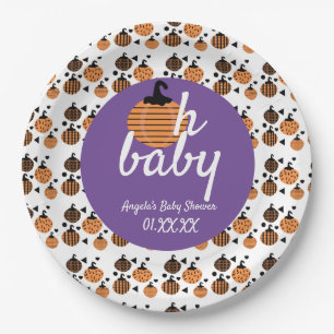 Oh Baby Halloween Confetti Pumpkins Baby shower Papieren Bordje