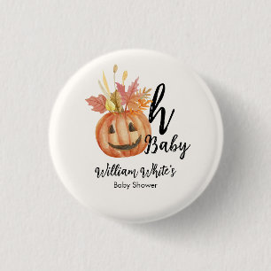 Oh Baby! Halloween Herfst Pompoen Leave Baby showe Ronde Button 3,2 Cm