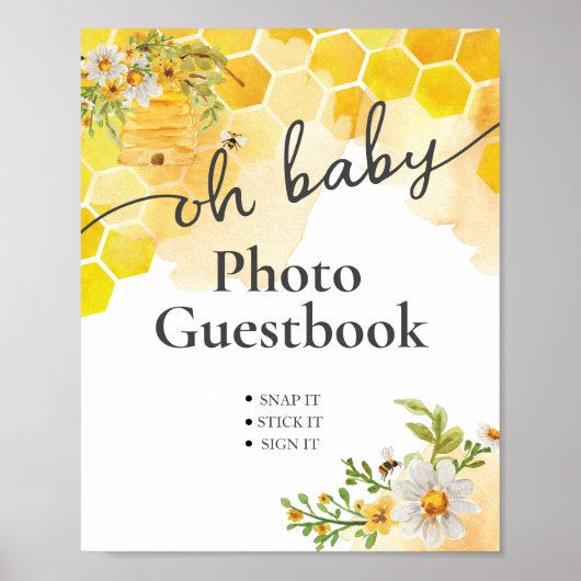 Oh Baby Honey Bee Foto-gastenboek Poster (Voorkant)