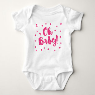 Oh Baby Hot Pink Confetti Stippen Romper