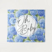 Oh Baby Hydrangea Blue Flowers Wandkleed (Voorkant (horizontaal))