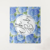 Oh Baby Hydrangea Blue Flowers Wandkleed (Voorkant)