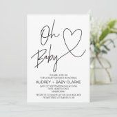 Oh Baby - Invitation Baby shower Unisex (Debout devant)