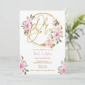Oh Baby Invitation, Floral Baby shower Invitation (Debout devant)