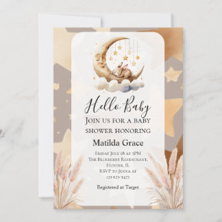 Oh Baby Invitation Lapin Demi-Lune
