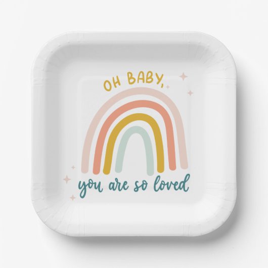 Oh Baby je bent zo geliefd Papieren Bordje (Voorkant)