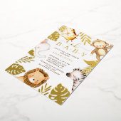 Oh Baby Jungle Baby shower Foil Invitation (Rotation)