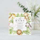 Oh Baby Jungle Baby shower Invitation (Debout devant)