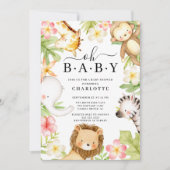 Oh Baby Jungle Baby shower Invitation (Devant)