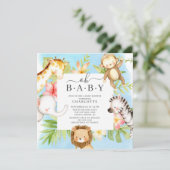 Oh Baby Jungle Baby shower Invitation (Debout devant)