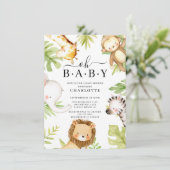 Oh Baby Jungle Baby shower Invitation (Debout devant)