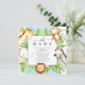Oh Baby Jungle Baby shower Invitation (Debout devant)