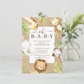 Oh Baby Jungle Baby shower Invitation (Debout devant)