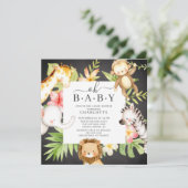 Oh Baby Jungle Baby shower Invitation (Debout devant)