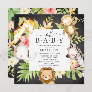 Oh Baby Jungle Baby shower Invitation
