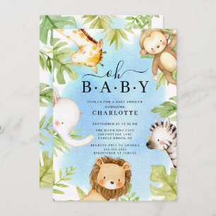Oh Baby Jungle Baby shower Invitation